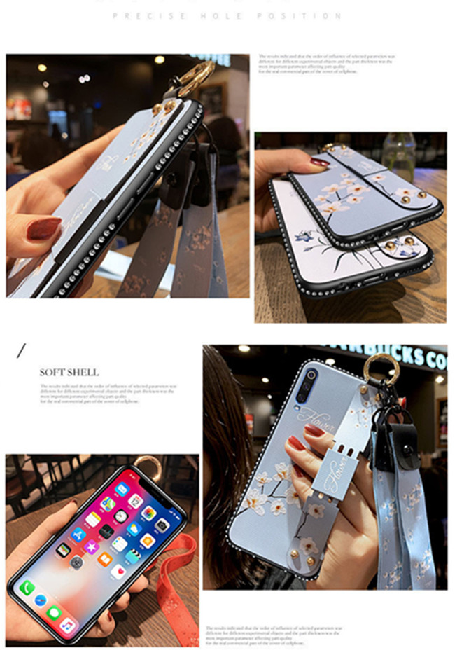 Ốp Lưng In Hoa Sang Trọng Có Dây Đeo Tay Cho Oppo A3S A12 A5S A37 A15S Reno5F A93 A53 A92 A83 A79 F1S A31 Oppo Reno 5f Pro5F A5S