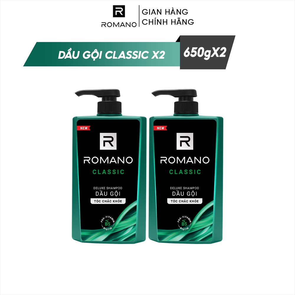 Combo 2 Dầu gội Romano hương nước hoa 650g/chai