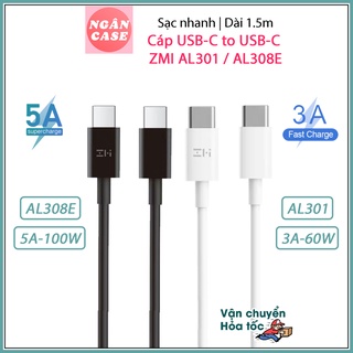 Cáp ZMI Type C To Type C (AL301- 3A- 60W) (AL308- 3A- 60W) (AL308E- 5A- 100W) - Hỗ trợ sạc nhanh PD