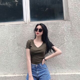 QUẦN SHORT JEANS TRƠN LƯNG CAO (100% ảnh thật)