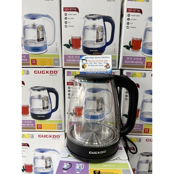 Ấm siêu tốc thủy tinh cao cấp 2.0L - 1500W tự động ngắt khi sôi