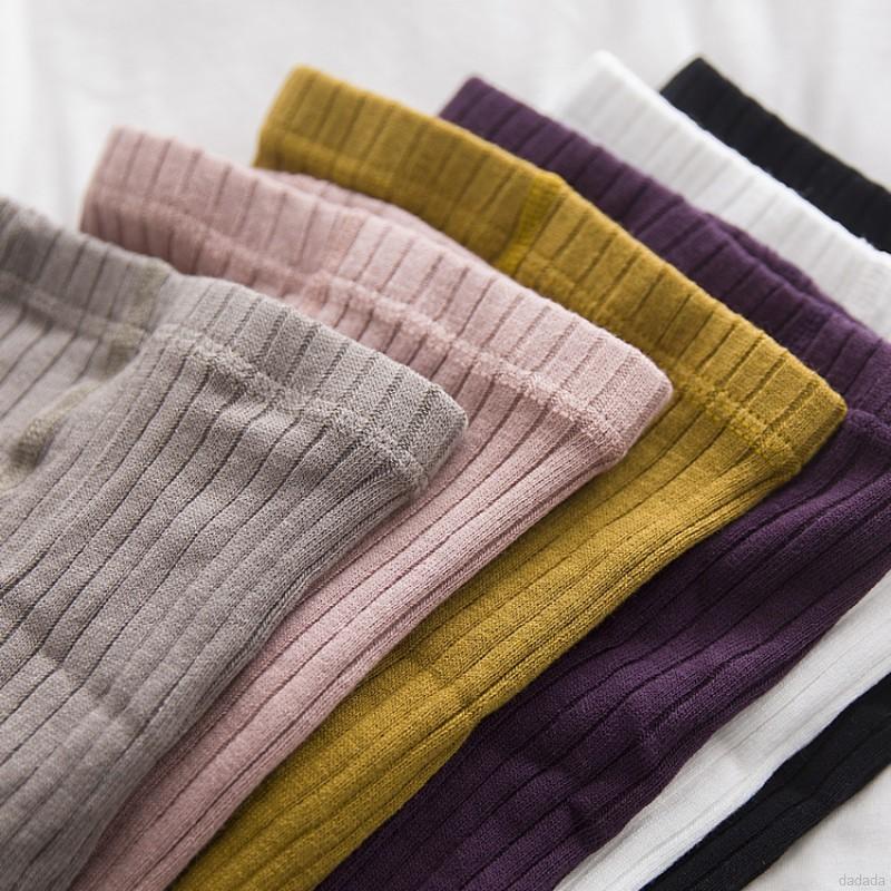 Quần legging dệt kim màu trơn thời trang thu đông xinh xắn dành cho bé gái