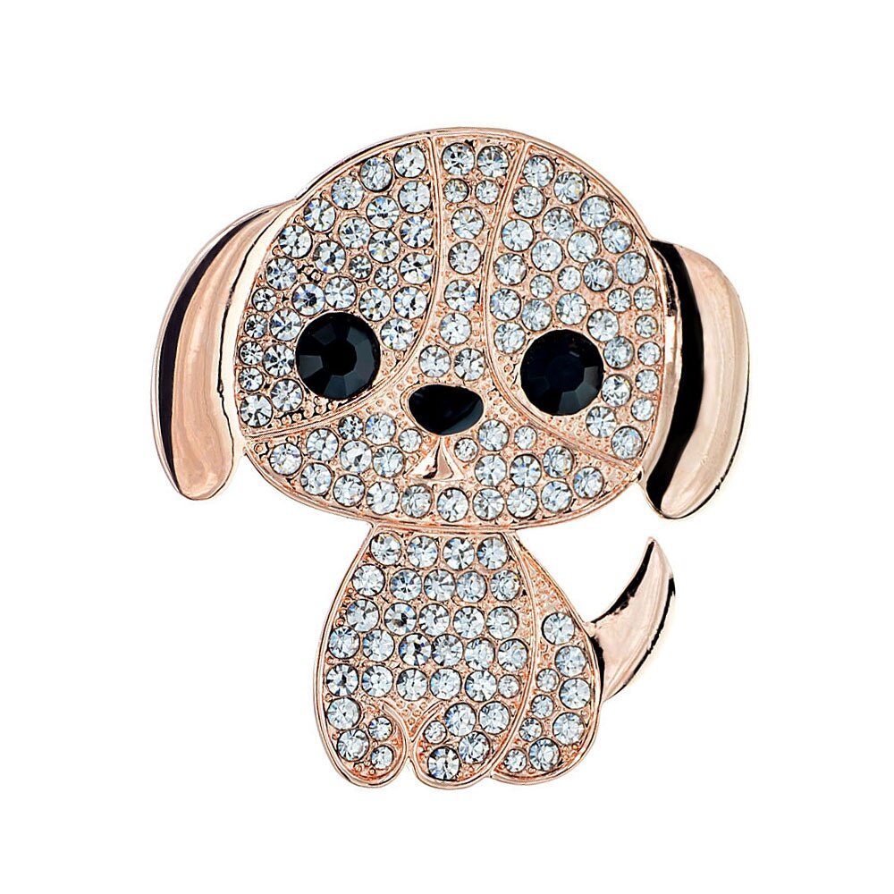 Ghim Cài Áo Hình Cún Cưng Đính Đá Nhân Tạo Thời Trang