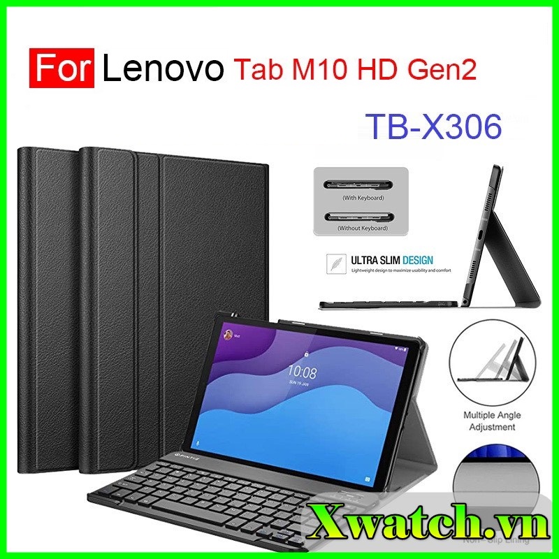 Bao da kiêm bàn phím không dây Lenovo Tab M10 Gen 2 X306X X306F X306N 10.1 inch