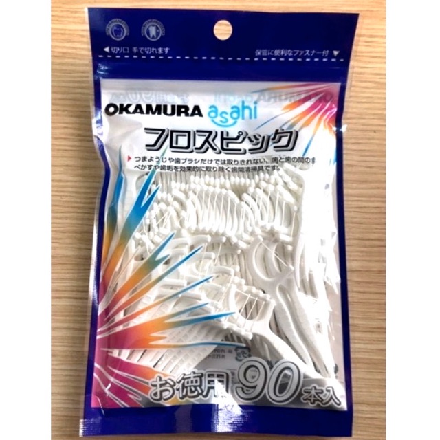 Tăm chỉ Okamura gói 90 cây - Tăm chỉ kẽ răng Nhật Bản Okamura chăm sóc răng miệng