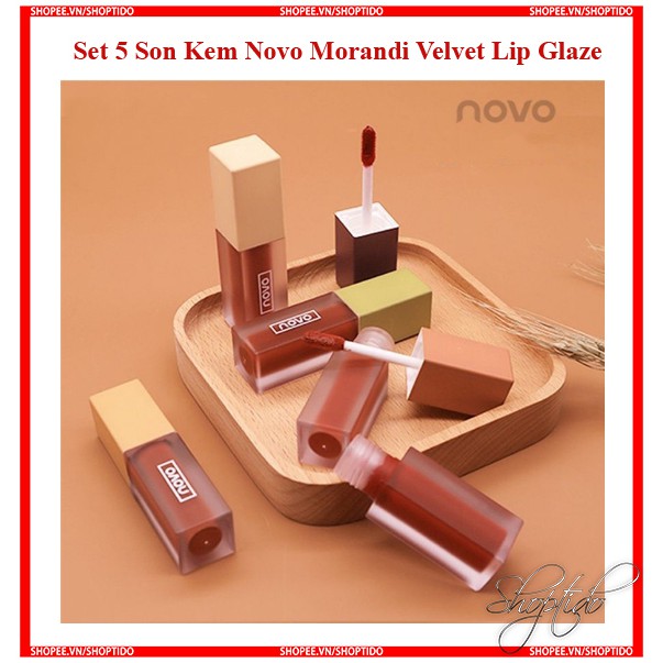 Set 5 Son Kem Novo Morandi Velvet Lip Glaze No.5282 Hàng Nội Địa Trung