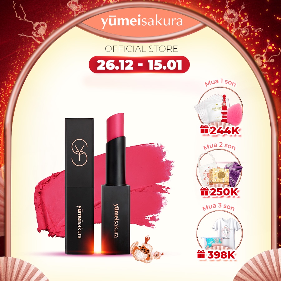 Son Lì Mịn Yumeisakura Matte Revolution Siêu Dưỡng màu Hồng Nguyên Bản YMS08 3.5gr