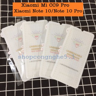 Miếng dán ppf mặt trước dành cho xiaomi cc9 pro / mi note 10 / mi note 10 pro full thế hệ mới