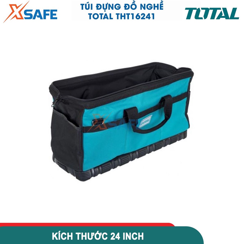 Túi đựng đồ nghề dụng cụ Total THT16241 24inch đáy nhựa chống va đập, siêu bền bỉ, giỏ đựng đồ nghề kỹ thuật cho thợ