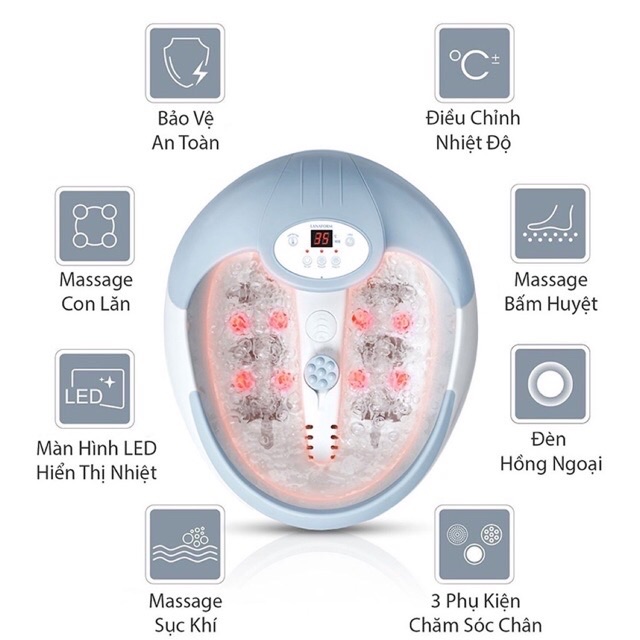 Bồn ngâm chân hồng ngoại  Lanaform Luxtry LA110415- Chính hãng