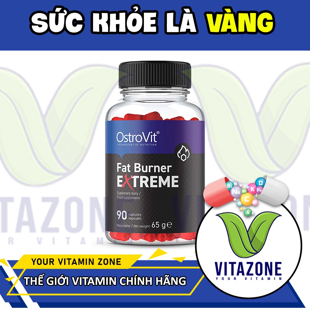 Viên uống Ostrovit Fat Burner Extreme, hỗ trợ giảm mỡ, cắt nét mạnh mẽ , hộp 90 viên