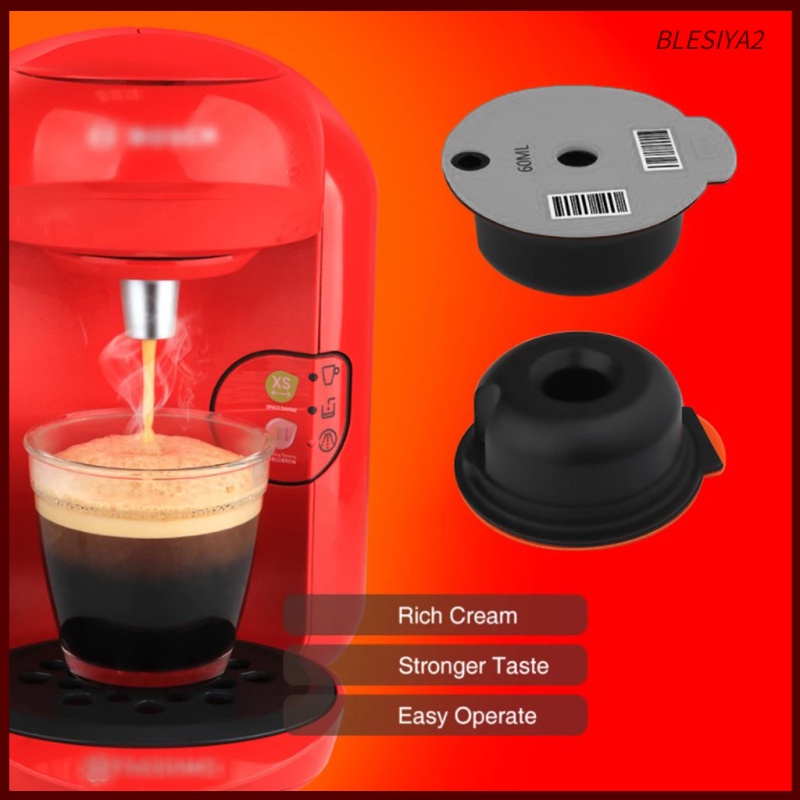 [BLESIYA2]Reusable Coffee Capsule Pod Slicone Lid Fits Bosch for Tassimo Machine 60ml