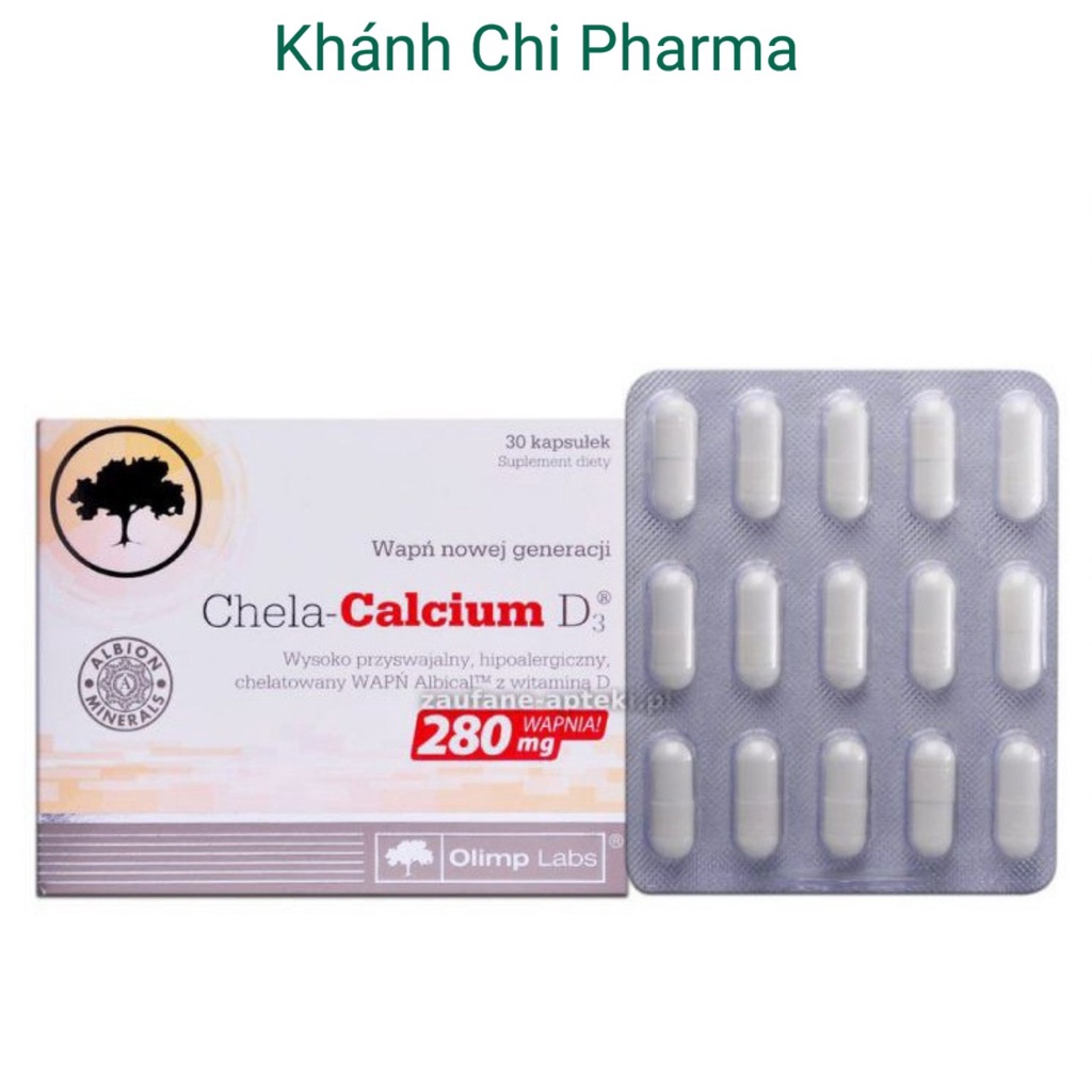 Calci hữu cơ Chela calcium. Bổ sung canxi và vitamin d dạng viên cho bà bầu, cho con bú, người có nhu cầu (Sabina)
