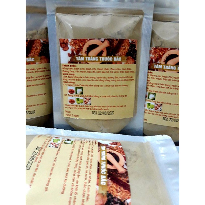 Bột thuốc bắc tắm trắng gói 100g handmade bật tone tự nhiên, an toàn