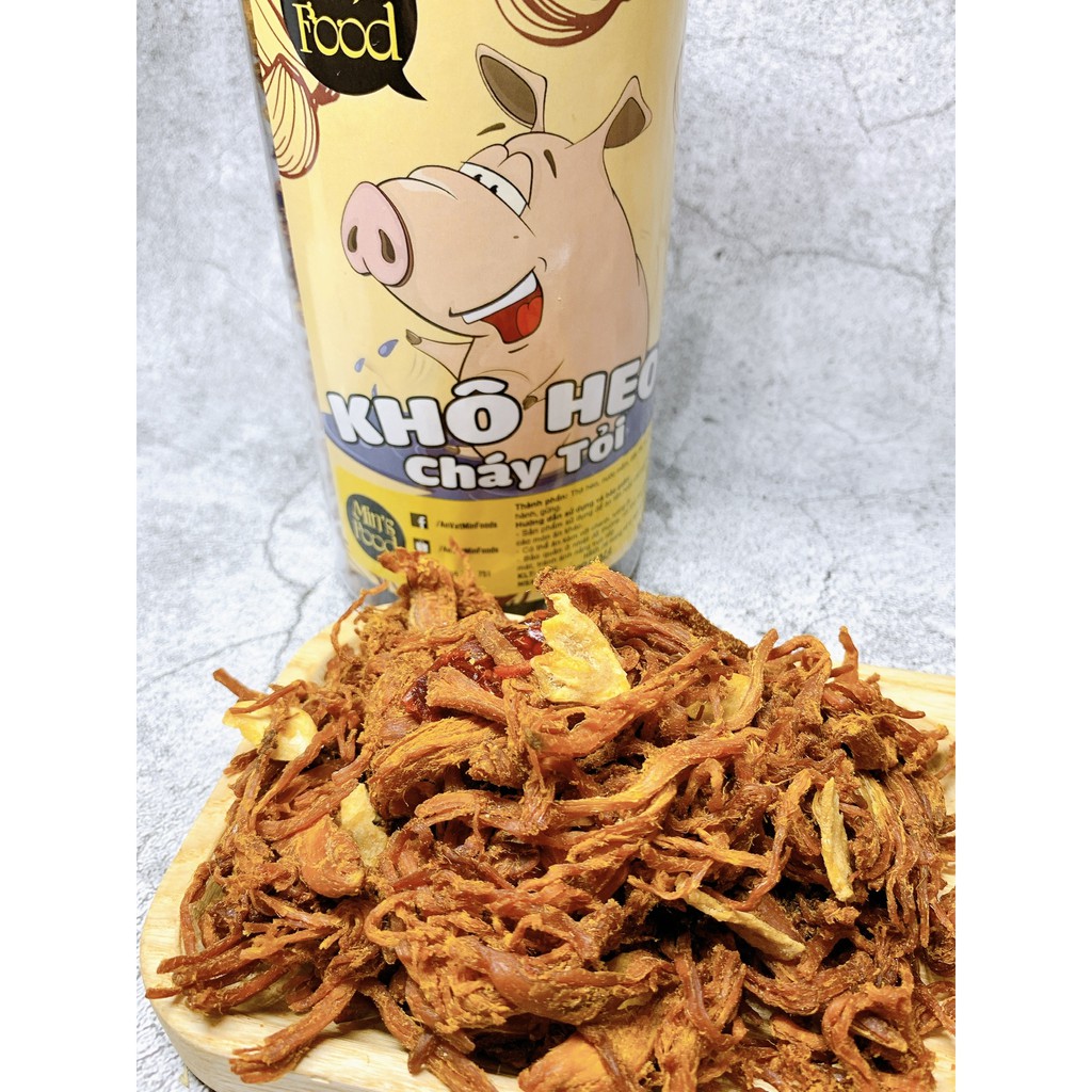 Khô heo cháy tỏi 300g ăn vặt nhà MIN'S FOOD thơm ngon, đồ ăn vặt Việt Nam an toàn vệ sinh thực phẩm