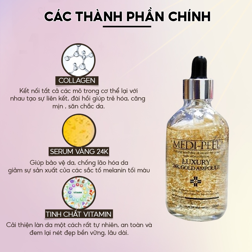 Serum vàng 24k Gold MEDIPEEL làm trắng da chống lão hóa tái tạo và săn chắc da Hàn Quốc 100ml