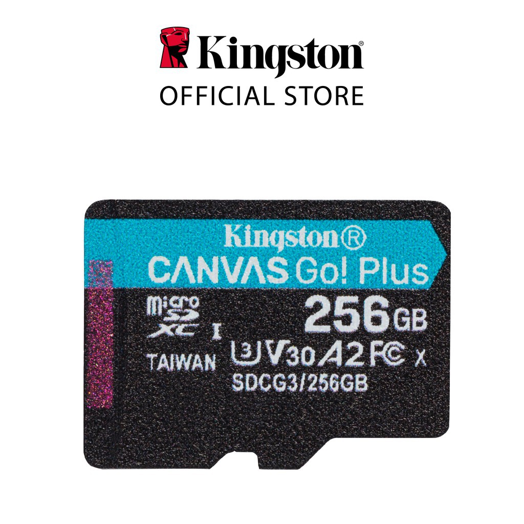 Thẻ nhớ Kingston Canvas Go Plus MicroSD 256GB cho di động Android, camera, flycam và sản xuất video 4K SDCG3/256G