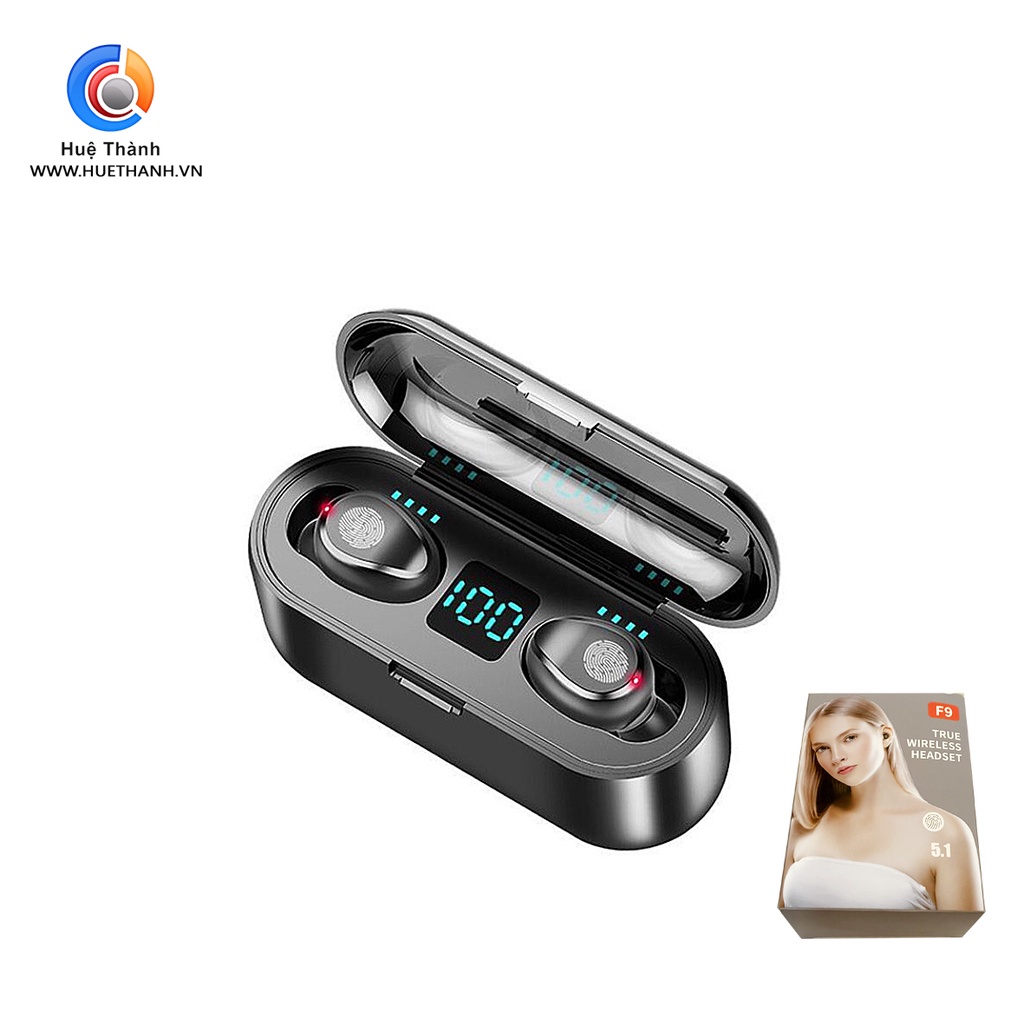Tai Nghe F9 Bluetooth Không Dây - Có Hộp Sạc tròn - sản phẩm có bán sỉ và lẻ trên toàn quốc