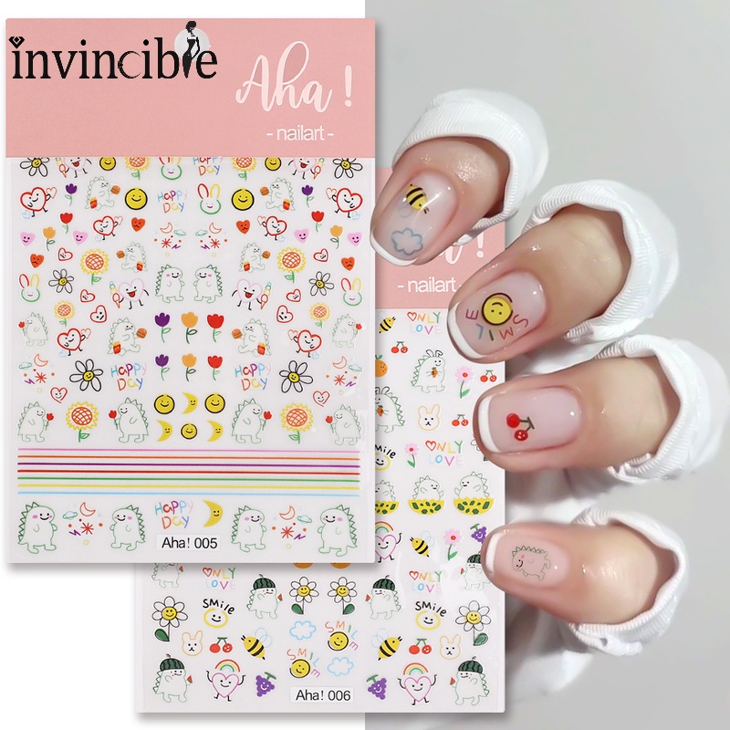 Miếng Dán Trang Trí Móng Tay Hình Khủng Long/ Động Vật Hoạt Hình Dễ Thương