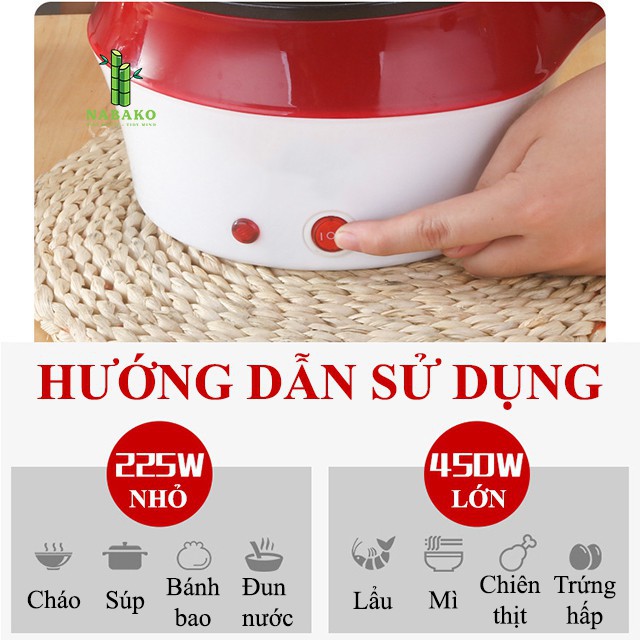 Nồi Lẩu Điện Đa Năng Có Tay Cầm Tiện Dụng 18cm Có Giá Hấp Tiện Dụng