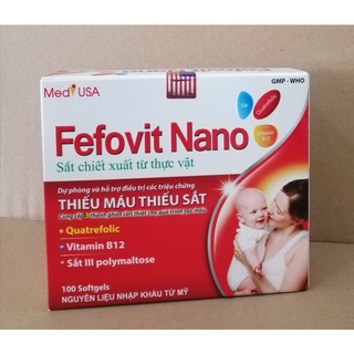 Viên uống bổ sung sắt Fefovit cho người thiếu máu do thiếu sắt. Hộp 100 viên.