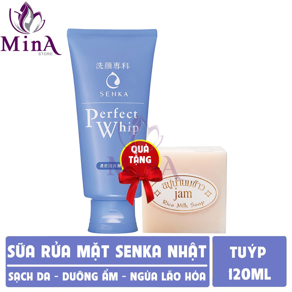 Sữa rửa mặt tạo bọt chiết xuất tơ tằm trắng Senka Perfect Whip 120g