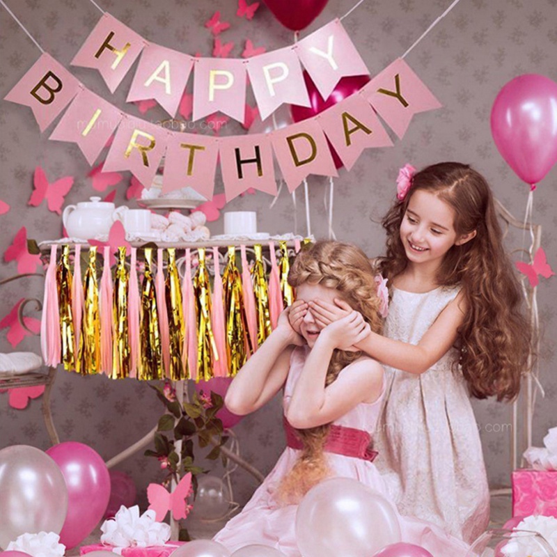 Dây cờ treo trang trí tiệc sinh nhật chữ Happy Birthday tùy chọn màu sắc