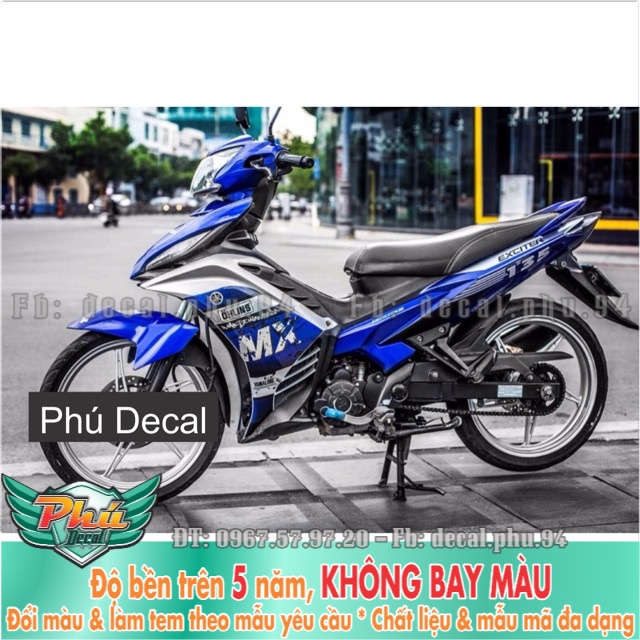 Tem rời Exciter 135 Mx Xanh đen -1