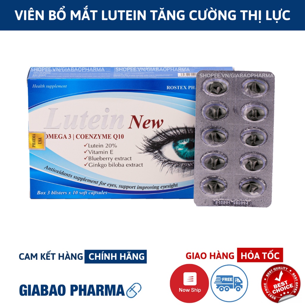 Viên uống bổ mắt LUTEIN NEW tăng cường thị lực – Hộp 30 viên