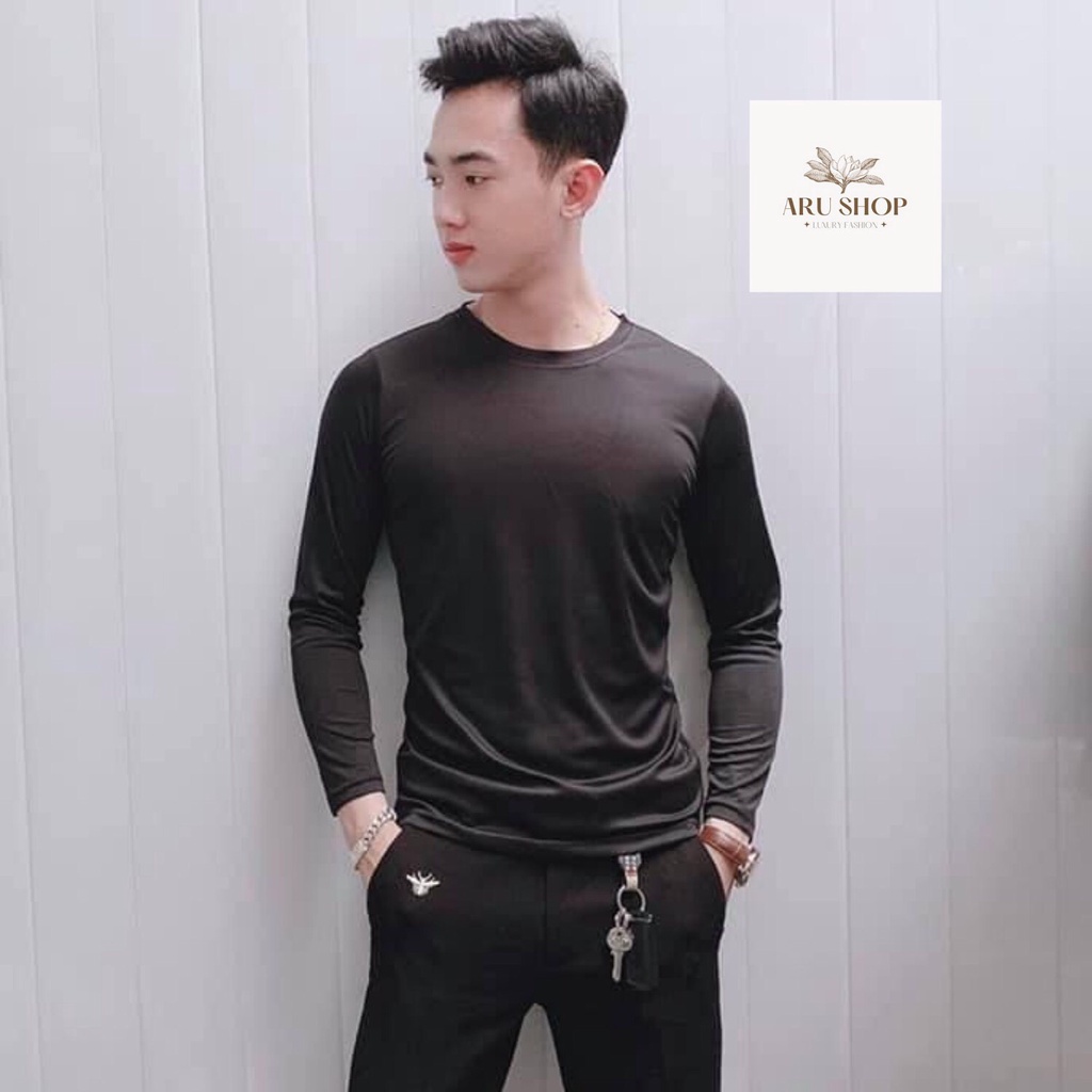 Áo thu đông nam cổ tròn dài tay giữ nhiệt co giãn cao cấp, giữ ấm cơ thể, áo dáng ôm cao cấp | BigBuy360 - bigbuy360.vn