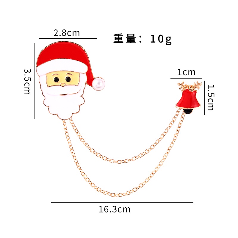 Ghim cài áo trang trí hình Santa Claus phối tua rua cá tính cho nữ
