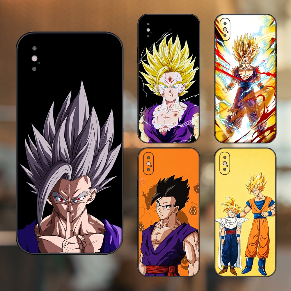 Ốp lưng iPhone X, Xs dẻo đen cạnh vuông in hình Gohan Dragon Ball