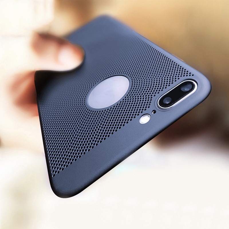 Ốp điện thoại PC cứng siêu mỏng có lỗ thoát nhiệt thích hợp cho iPhone XS Max XR X 8 7 6 6s Plus 5 5S SE