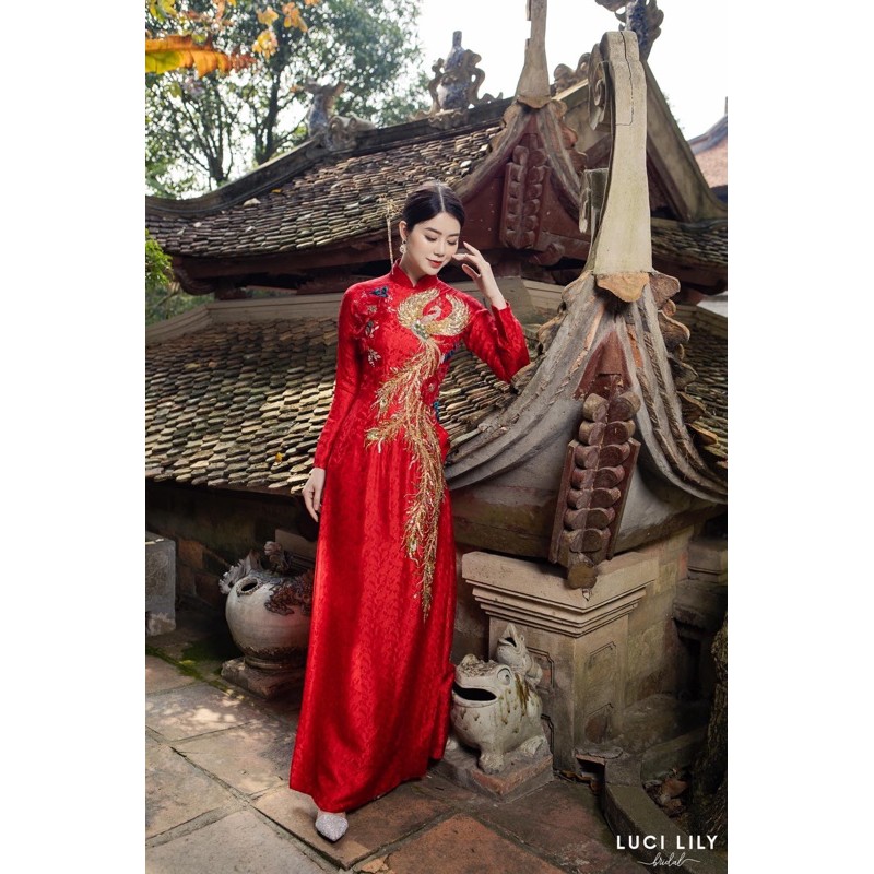 áo dài cưới con công giá sỉ hàng đặt trước