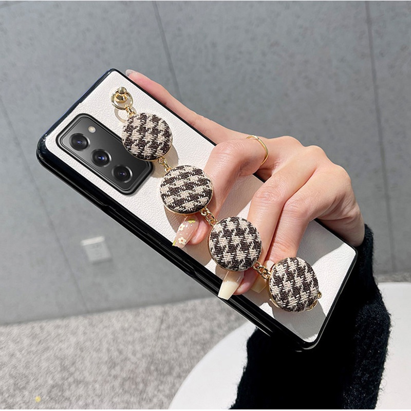 Bao Da Điện Thoại pu Dạng Ví Họa Tiết Răng Cưa Đính Ngọc Trai Cho samsung galaxy z fold 5 4 3 2 5g z Fold4 fold3 Ốp