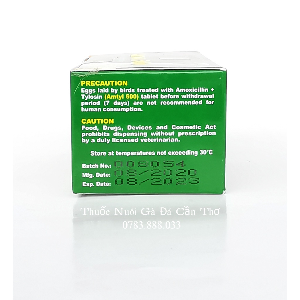 Amtyl 500 Nuôi tang khò khè sổ mũi tiêu chảy phân xấu cho gà đá 1 vỉ