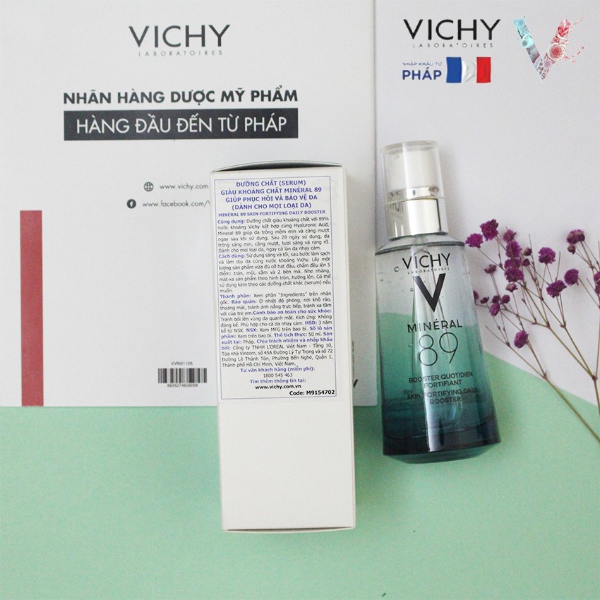 [NHẬP KHẨU-TEM PHỤ] DƯỠNG CHẤT KHOÁNG CÔ ĐẶC VICHY MINÉRAL 89 PHỤC HỒI VÀ BẢO VỆ DA 50ML