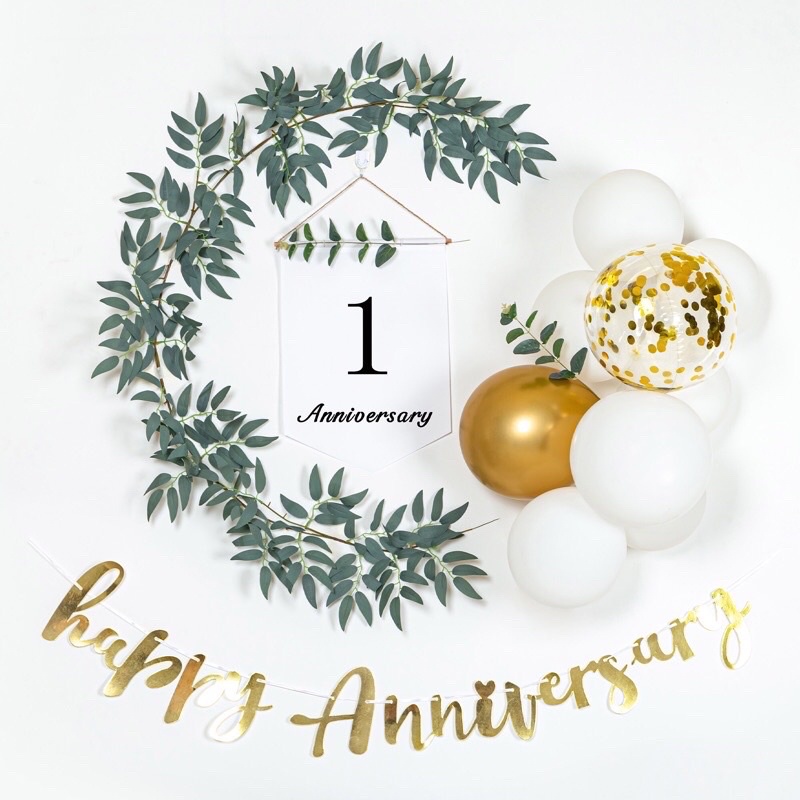 Set trang trí kỉ niệm ngày cưới ( Happy anniversary) đầy đủ , dễ dàng trang trí tại nhà