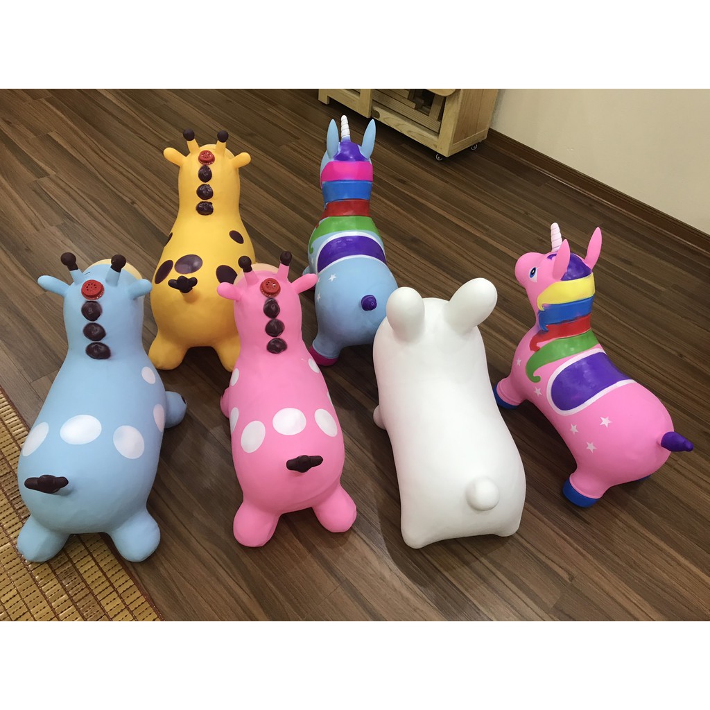 Thú nhún bơm hơi / đồ chơi thú nhún  cao su bé thỏa sức nhún nhảy