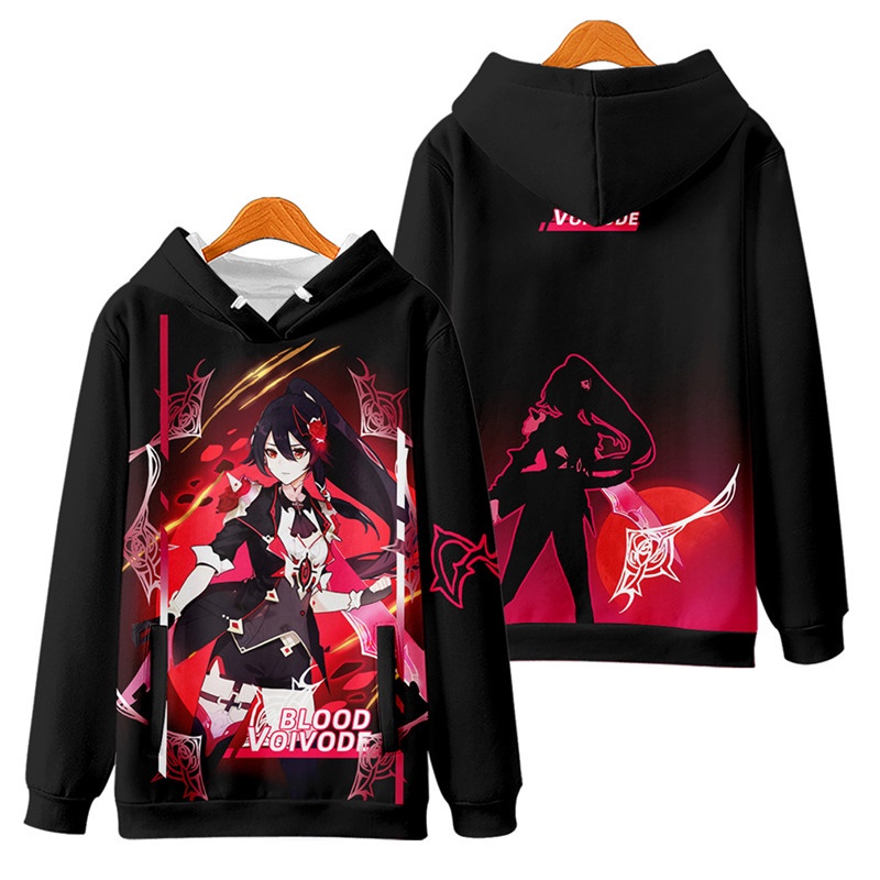 Áo Khoác Hoodie Tay Dài Dáng Rộng In Hình Honkai Impact 3 Fu Hua 3D Thời Trang Unisex 2022