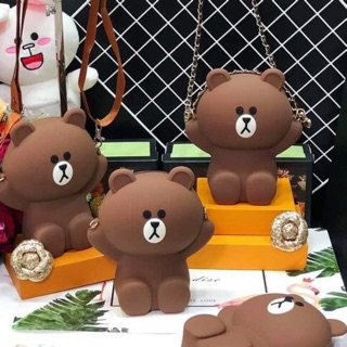 TÚI ĐEO HÌNH GẤU BROWN SILICON