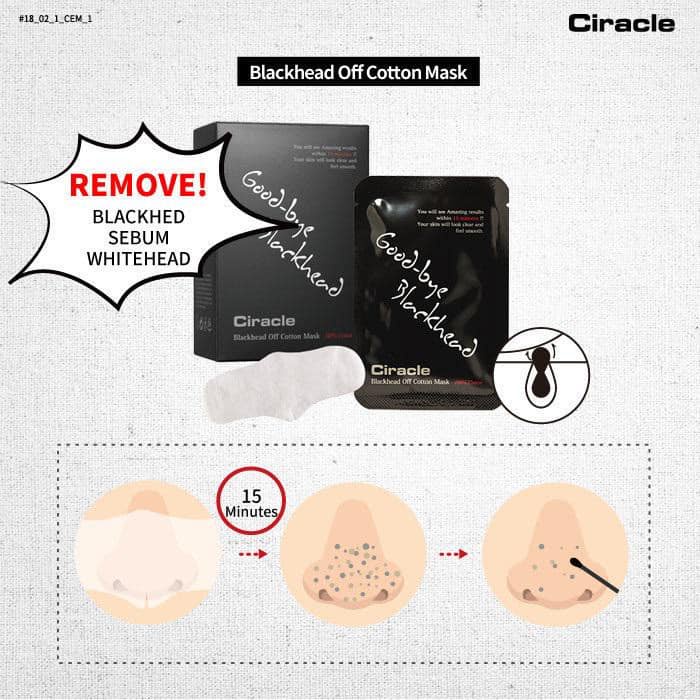 Mặt Nạ Đẩy Mụn Đầu Đen CIRACLE Goodbye Blackhead Off Cotton Mask