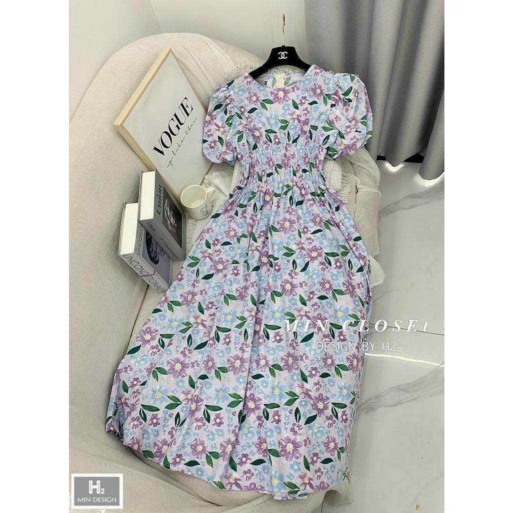 Đầm vữ váy nữ cổ tròn tay ngắn dáng rộng bầu bì thoải mái siêu xinh đi chơi du lịch - Ruby design