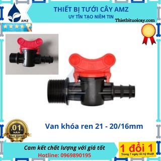 Van khoá ren ngoài 21 ra ống 16/20mm - van khóa ống pe