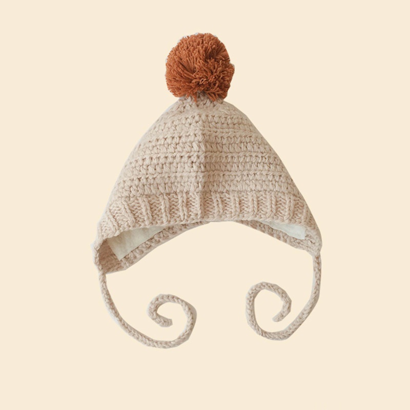 Mũ Len Mềm Mại Bảo Vệ Tai Thời Trang Mùa Đông Cho Bé