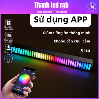 Thanh đèn LED RGB nháy theo nhạc TikTok trang trí, decor 16 triệu màu cảm ứng âm thanh