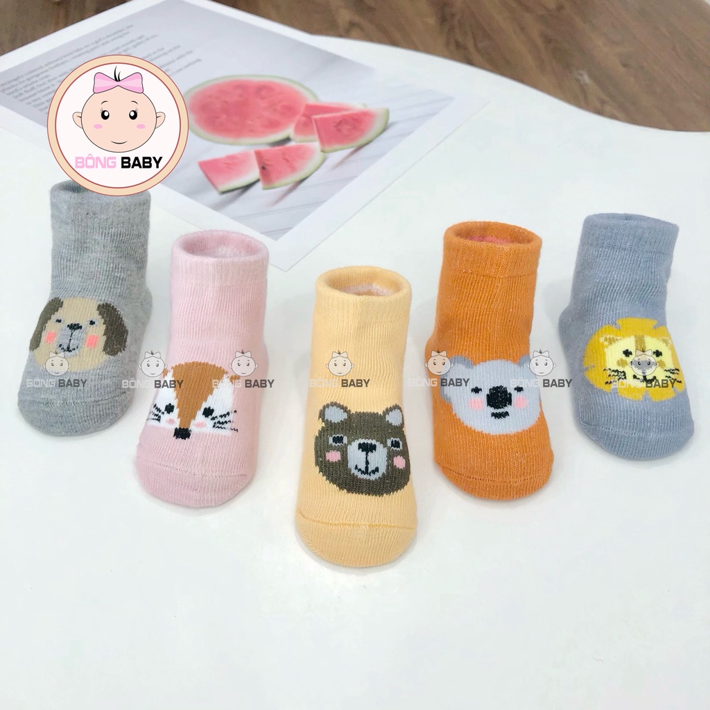 Set 10 đôi tất baby cao cấp cho bé từ 1 - 3 tuổi - Tất trẻ em cotton hình thú ngộ nghĩnh sang xịn mịn mùa thu đông