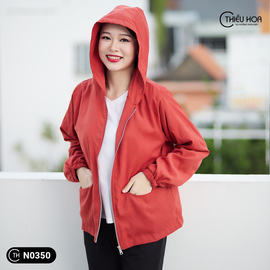 Áo Khoác Nữ Trung Niên Đẹp  chất liệu Kaki siêu mát mẻ chống tia UV cực tốt THIỀU HOA  AK1N0350