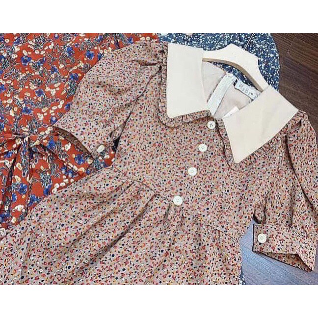 Váy hoa cổ bẻ vintage chất đẹp | BigBuy360 - bigbuy360.vn