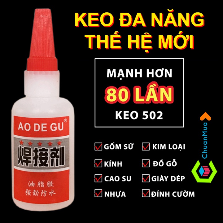 Keo Dán Siêu Dính Đa Năng 50g Dán Tốt Mọi Loại Vật Liệu Kim Loại, Gỗ, Thủy Tinh, Nhựa,..